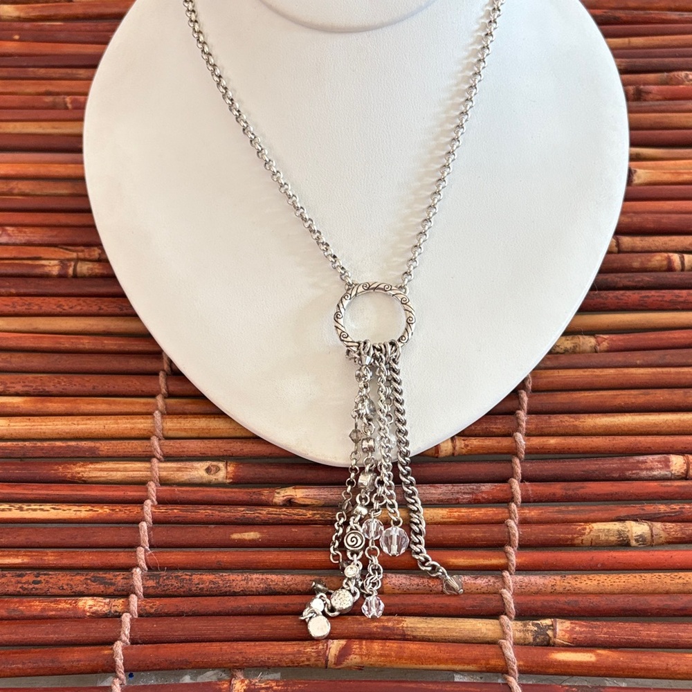 Brighton Silver Tassel Necklace 17”-19”